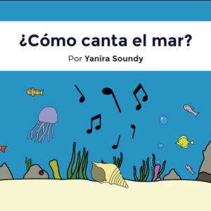 portada del libro con título e ilustración debajo del mar, conchas y notas musicales