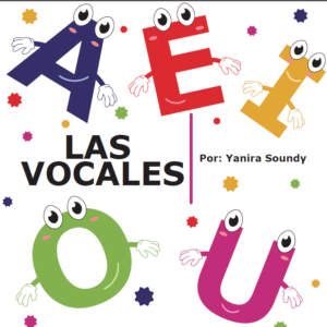 portada del libro con ilustraciones de las vocales