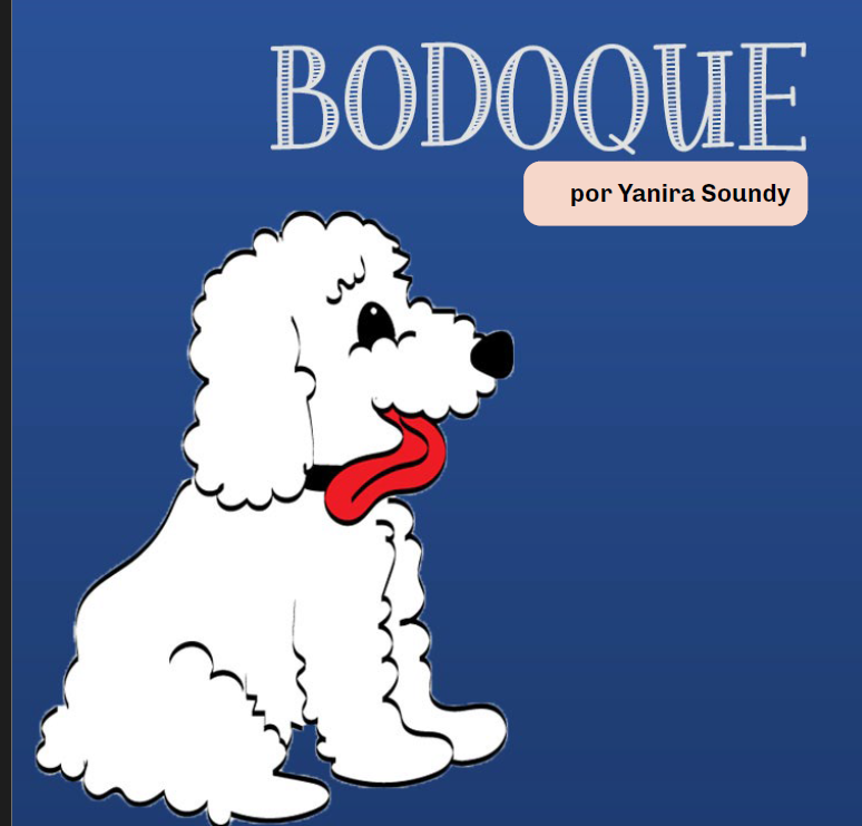 portada del cuento con un perrito blanco con nariz grande