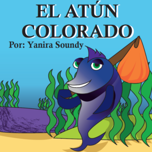 portada del libro con la ilustración de un pez azul sonriendo