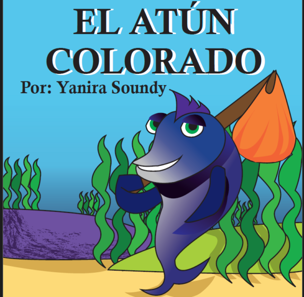 portada del libro con la ilustración de un pez azul sonriendo