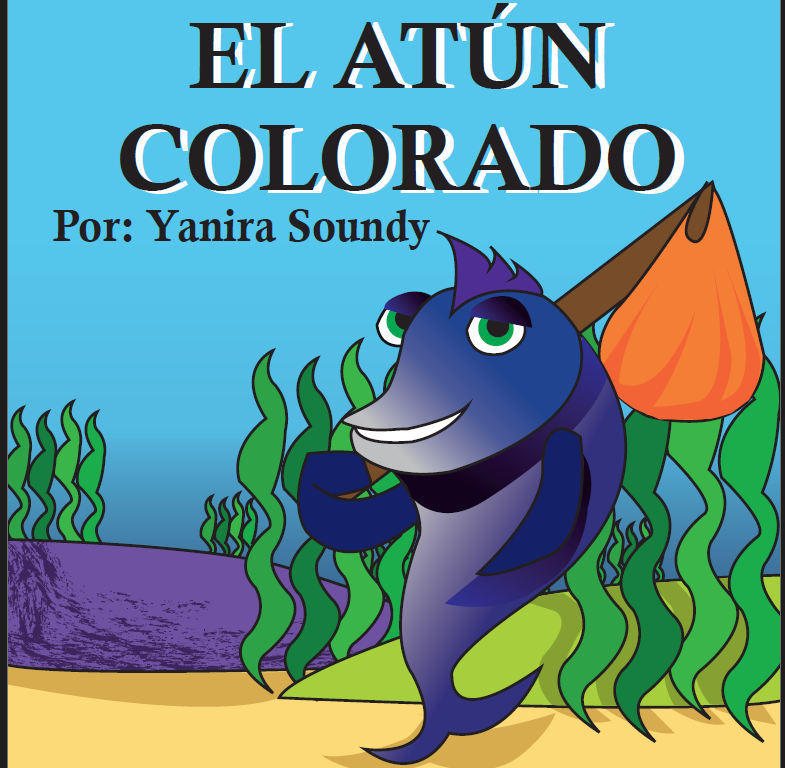 portada del libro con la ilustración de un pez azul sonriendo