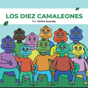 portada con diez camaleones vestidos de exploradores de distintos colores