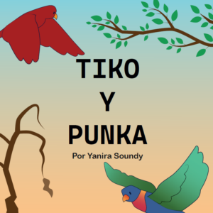 portada del libro con ilustración de dos pájaros, uno rojo y uno azul