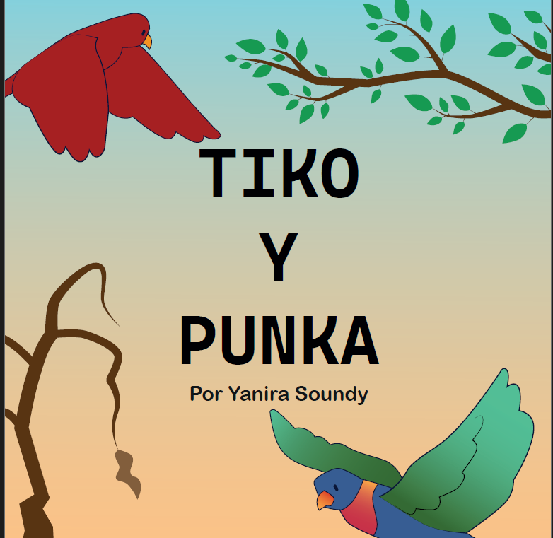 portada del libro con ilustración de dos pájaros, uno rojo y uno azul