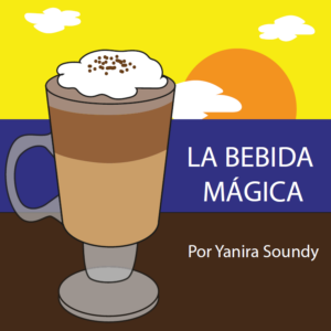 portada del cuento con titulo y un capuchino