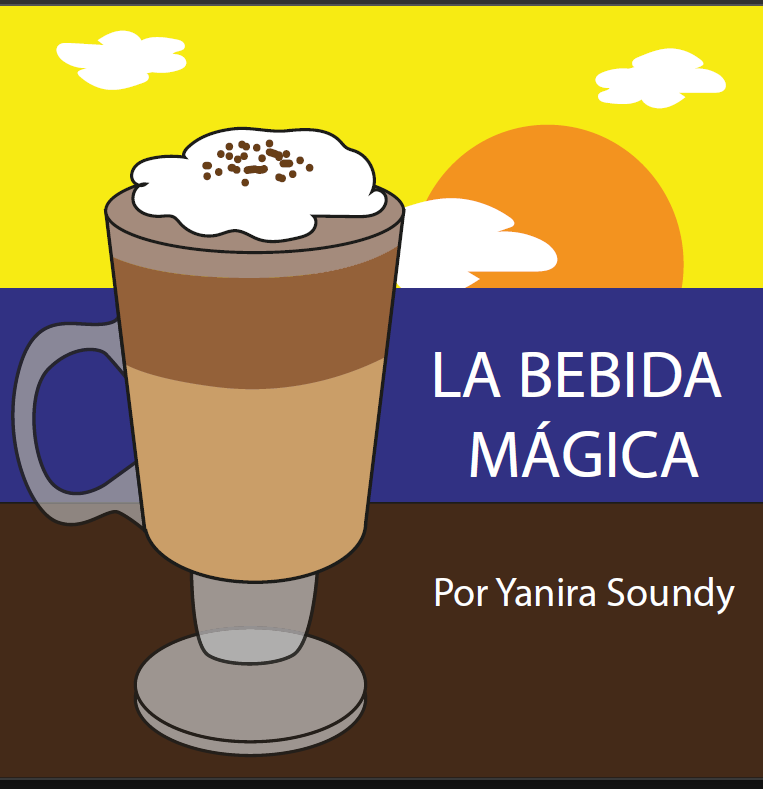 portada del cuento con titulo y un capuchino