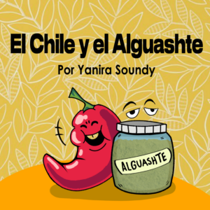 portada con ilustración de un chile jalapeño y un bote de alguashte